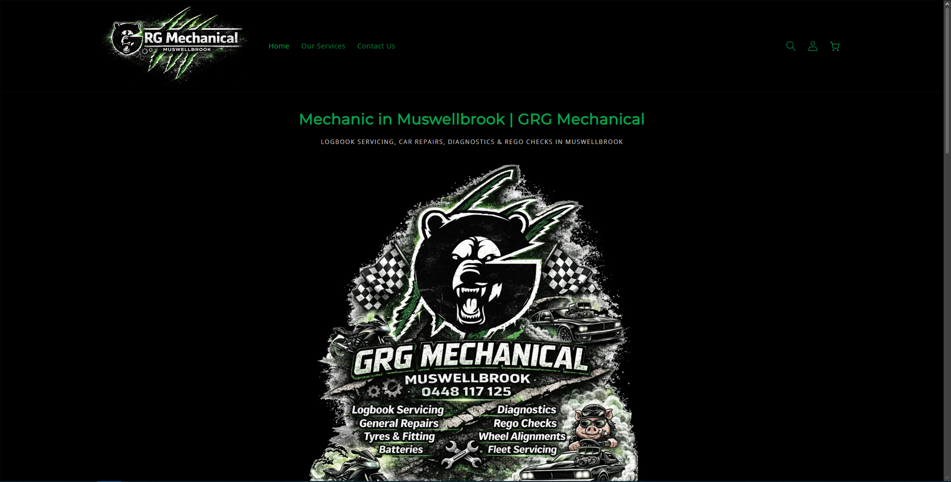 GRG Mechanical trade services website design for local mechanical and fabrication business in the Hunter Valley